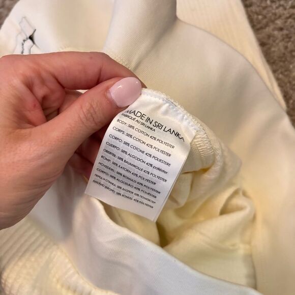 NWOT Club Monaco cream Casual Waffle Joggers small - Picture 6 of 6